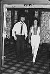 Larry Mercey and Janet Moore entering the press room at the Ramada Inn, North Bay to officially release "My First Day Alone" 13 février 1984