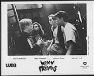 Press portrait of Moxy Früvous. Left to right, David Matheson, Jian Ghomeshi, Murray Foster, Michael Ford. WEA. Warner Music Canada [ca. 1993].