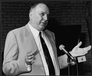 Stan Kulin, of WEA, giving a speech [between 1990-2000].