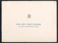 47th Battalion illustrated souvenir booklet ND [1915-1918]