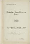 Canadian Expeditionary Force - 9th Field Ambulance - Nominal Roll of Officers, Non-Commissioned Officers and Men 1915-1917