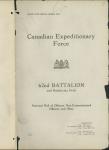Canadian Expeditionary Force - 62nd Battalion - Nominal Roll of Officers, Non-Commissioned Officers and Men 1915-1917