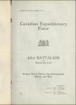 Canadian Expeditionary Force - 63rd Battalion - Nominal Roll of Officers, Non-Commissioned Officers and Men 1915-1917