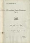 Canadian Expeditionary Force - 91st Battalion - Nominal Roll of Officers, Non-Commissioned Officers and Men 1915-1917
