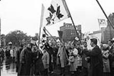 Student flag demonstration on Parliament Hill June 1965.