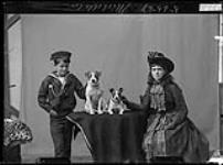 Master and Missie Middleton and dogs, Ottawa, Ontario April 1889.