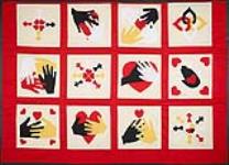 Wall hanging: hands and hearts 1990