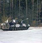 EX Certain Sentinel. Leopard Tank. Driving through forest road 28  January 1979.
