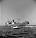 British freight ship Northleigh weighs anchor 1948