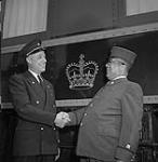 Porter Percy Corbin, right, and Wilfred Notley, steward 1958