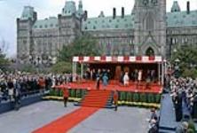 View of stage for signing of Proclamation of the Constitution Act, 1982 1980 - 1984