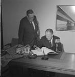 Shaw presents flag to Capt. Connors October, 1967