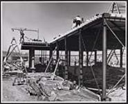 View of section of pavilion under construction April, 1966