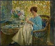 Woman Sewing [Mrs. Elizabeth Brownell] ca. 1910.