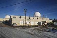 DATA Maintenance Control Centre with radar dome. (rear view of building) CFS Beaverlodge 14 January 1986.