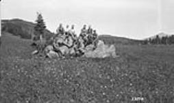 Cautley's crew Sheep Creek valley. Alberta-BC boundary survey 1924