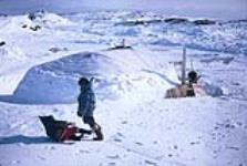[Inuit boys roughhousing] May 1966