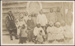 [Group photo taken outside the Shingle Point Residential School] April 16, 1933
