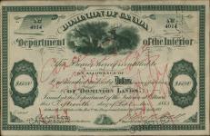 DAIGNEAULT, Renaud (Heir of Geneviève Daigneault) - Scrip number 4014 - Amount 160.00$ - Certificate number MS 1885/09/15
