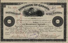 FERGUSON, Daniel - Scrip number A 0772 - Amount 160.00$ - Certificate number A 2 1899/06/24-1899/09/18