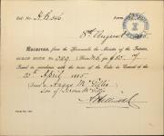 McGILLIS, Angus (Son of Jérome McGillis) - Scrip number 0109 - Amount 80.00$ 8 August 1885