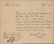 MORIN (née GIRARD) , Madeleine (One of the heirs of Marguerite Jackson. Late wife of Joseph Girard) - Scrip number 12200 - Amount 22.85$ 31 May 1889