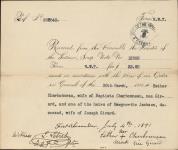 CHARBONNEAU (née GIRARD) , Esther (Wife of Baptiste Charbonneau. One of the heirs of Marguerite Jackson, wife of Joseph Girard.) - Scrip number 12392 - Amount 22.85$ 4 July 1891