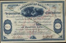 L'HYRONDELLE, Janvier (Heir of J.B. L'Hyrondelle) - Scrip number 10383 - Amount 14.00$ - Certificate number 219 O 1885/07/29