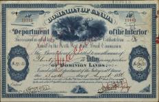 BANGS, James - Scrip number 11113 - Amount 37.00$ - Certificate number 107 A 1886/08/06