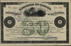 ARCHIE, Gilbert (Minor child of William Archie) - Scrip number A 5522 - Amount 80.00$ 1908/07/31