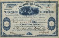 ROWAN, Mary - Scrip number 11259 - Amount 47.00$ - Certificate number 368 A 1886/08/31