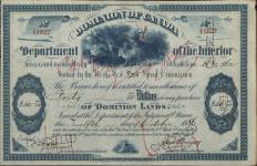 MORIN, Job Lapataque (Heir of Joseph Lapataque Morin) - Scrip number 11627 - Amount 40.00$ - Certificate number B 562 1886/10/11