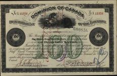 D'AMOUR, Patrice (Son of Theophile D'Amour) - Scrip number A 11356 - Amount 160.00$ - Certificate number C 107 1900/05/18-1900/08/29