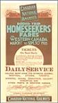 Canadian National Railways - Round trip homeseekers' fares to Western Canada 1926.