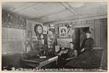 Interior of 1st C.P.R. [Canadian Pacific Railway] mountain telegraph office 1884