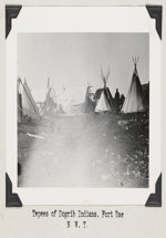 [Tlicho Dene First Nations (formerly Dogrib) teepees at Behchoko (Fort Rae) N.W.T.] Original title: Tepees of Dogrib Indians, Fort Rae N.W.T 1930-1961.