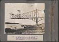 (Quebec Bridge) View showing progress. Note that the little traveller has been moved forward into position for erecting the fourth panel of the Suspended Span. Note also the condition of the big traveller 28 August 1907.