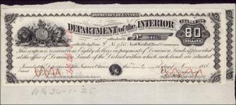PELLETIER, Jacques - Scrip number 3106 - Amount 240.00$ - Certificate number 985 A 1886/11/29