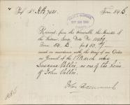 VALLEE, Susanne (One of the heirs of John Vallée) - Scrip number 11469 - Amount 80.00$ 28 September 1886