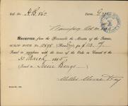 BANGS, Jessie - Scrip number 10898 - Amount 113.00$ 20 September 1885