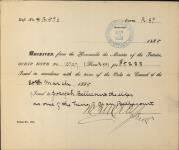 BELLECOURT, Joseph Sr. (One of the heirs of Jean Bellecourt) - Scrip number 10797 - Amount 53.33$ 25 September 1885