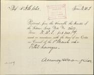 LAROCQUE, Vital - Scrip number 2607 - Amount 240.00$ 21 August 1886