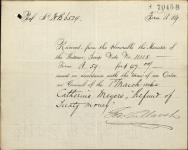 MEYERS, Catherine (Refund of Treaty Money) - Scrip number 11118 - Amount 47.00$ [1886]