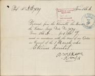 QUINTAL, Etienne - Scrip number 7579 - Amount 160.00$ 11 October 1886