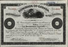JOHNSON, Percy (One of the heirs of his half-sister Christiana Young) - Scrip number A 25822 - Amount 40.00$ - Certificate number D 3092 1901/07/05-1901/07/19