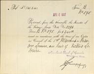 LEMIRE, Francois (Sole heir of Victoria Lemire) - Scrip number 3296 - Amount 240.00$ 4 April 1887