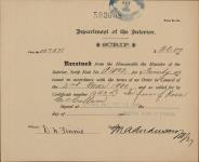 McCALLUM, Rosa - Scrip number A 1492 - Amount 20.00$ 12 October 1900