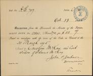 McKAY (née COOK) , Caroline (Widow of Edward McKay) - Scrip number 10841 - Amount 32.00$ 19 October 1885