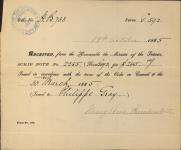 GRAY, Philippe - Scrip number 2255 - Amount 240.00$ 19 October 1885