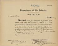 CARDINAL dit SISAWAPAS, Louison - Scrip number A 4309 and A 5318 15 February 1901